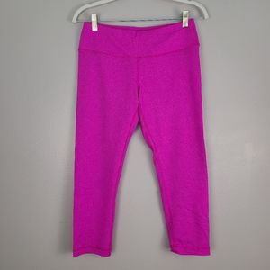 90 Degrees Bright Magenta Pink Crop Ankle Workout Athletic Athlesiure Leggings